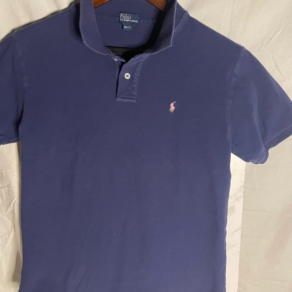 Ralph Lauren Polo Youth (20) in Dark Blue with Pink Logo
